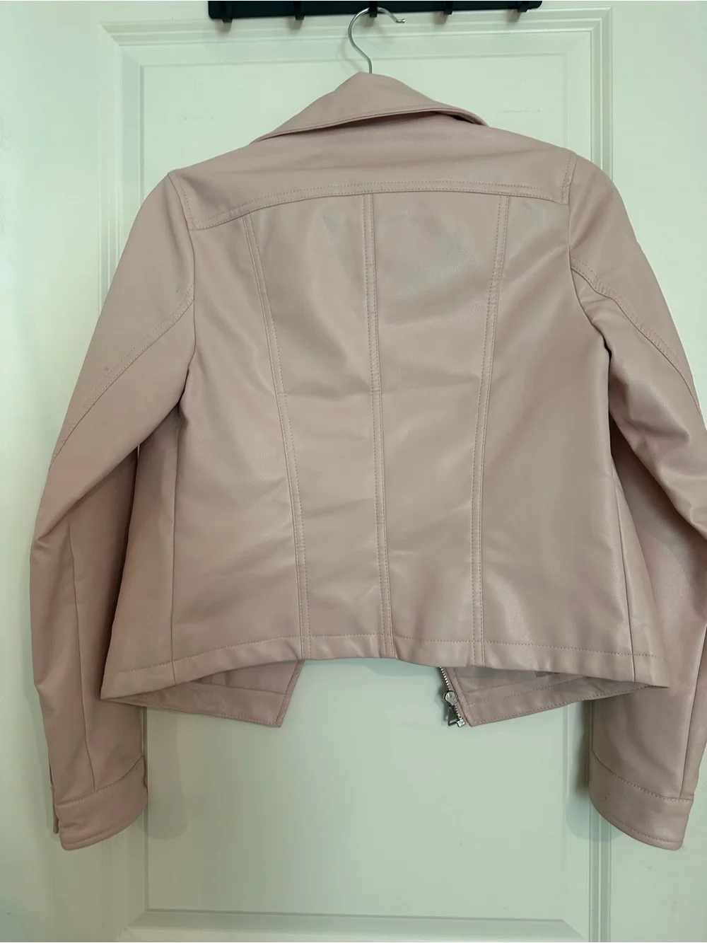 Express Pale Pink Faux Leather Moto Jacket